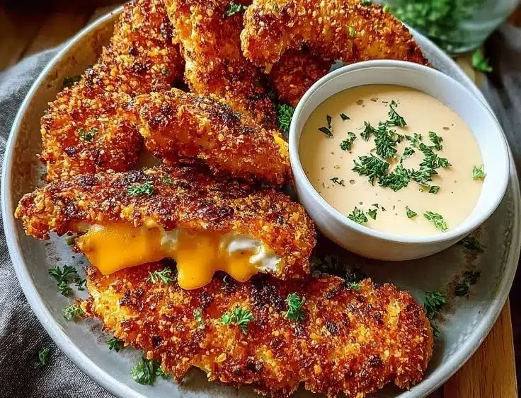 Plate of delicious and crispy Crack Chicken Tenders