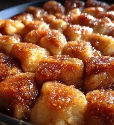 Delicious Crescent Roll Monkey Bread with sticky caramel and cinnamon