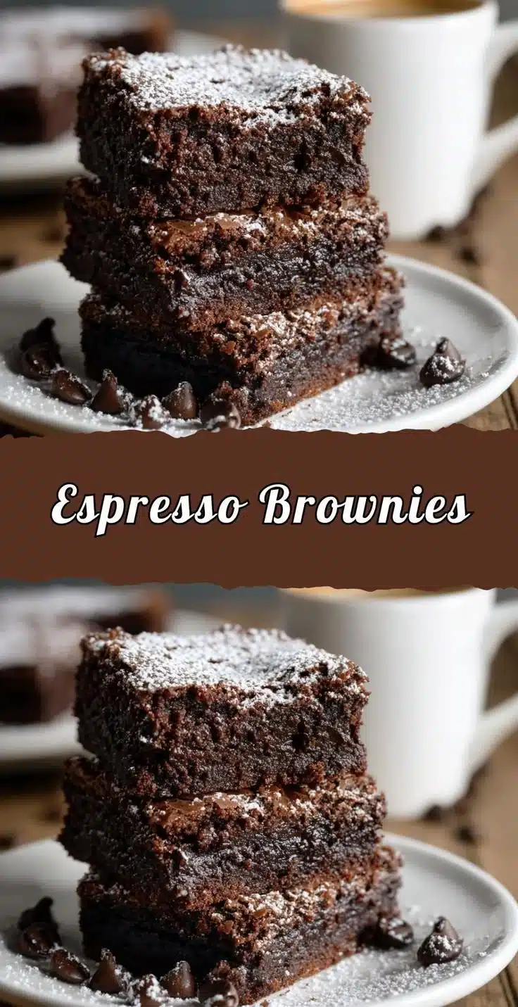 Delicious espresso brownies with a rich chocolate flavor and coffee aroma