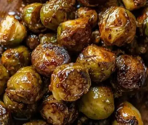 Honey Balsamic Brussels Sprouts roasted to perfection