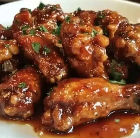 Delicious Honey Chipotle Chicken Wings garnished and ready to serve
