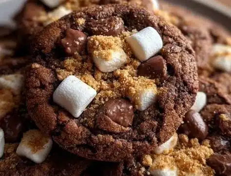 Delicious hot chocolate cookies with melted chocolate center and cocoa sprinkle