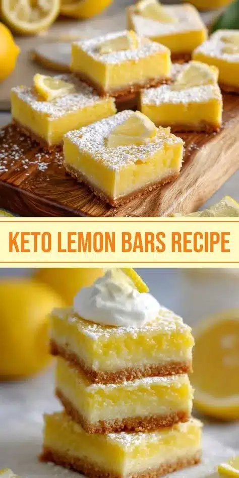 Delicious Keto Lemon Bars made with low-carb ingredients