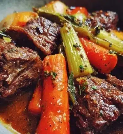 Delicious Keto Pot Roast served with vegetables