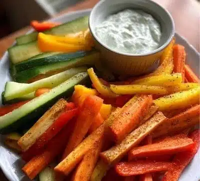 A variety of colorful low calorie snacks arranged on a platter.