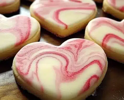 Marbled sugar cookies decorated in vibrant colors, perfect for holiday treats.