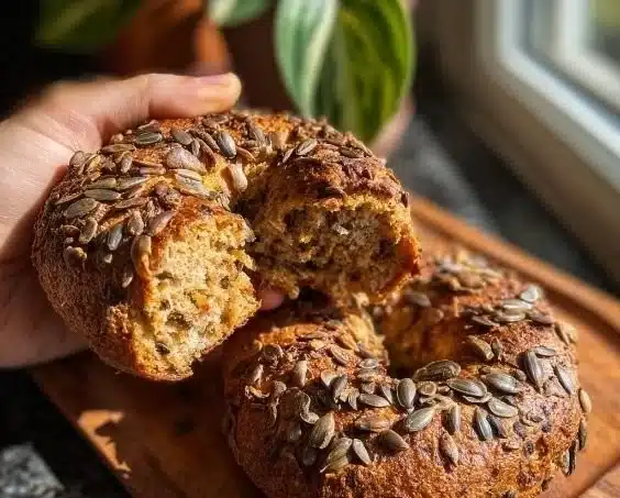Protein Bagels topped with crunchy sunflower seeds for a nutritious boost