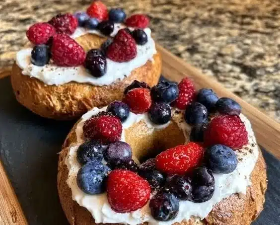 Healthy Protein Bagels made with Vanilla Greek Yogurt