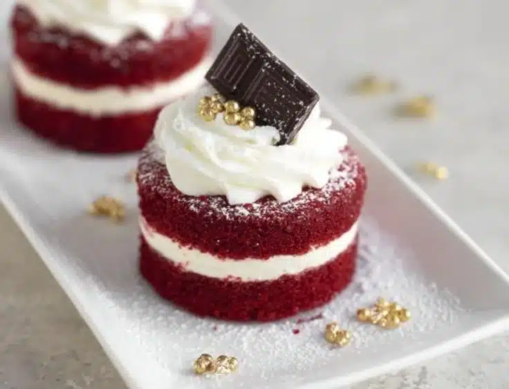 Delicious red velvet cake minis for Valentine's Day celebration