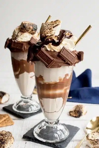 S'mores Freakshakes milkshake topped with marshmallows and chocolate