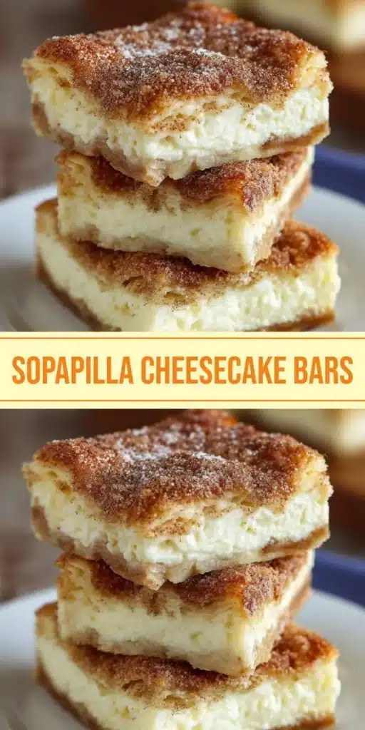 Delicious Sopapilla Cheesecake Bars topped with cinnamon sugar