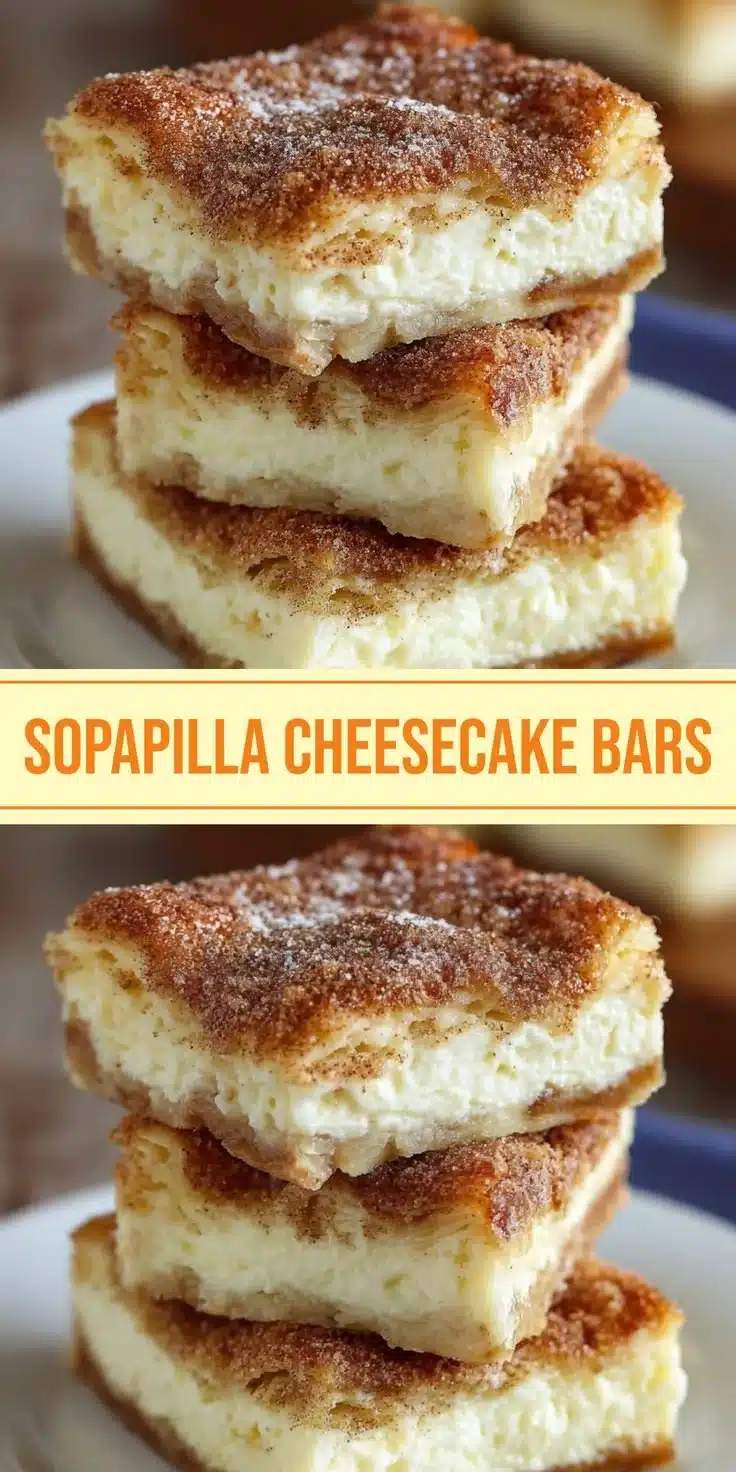 Delicious Sopapilla Cheesecake Bars topped with cinnamon sugar