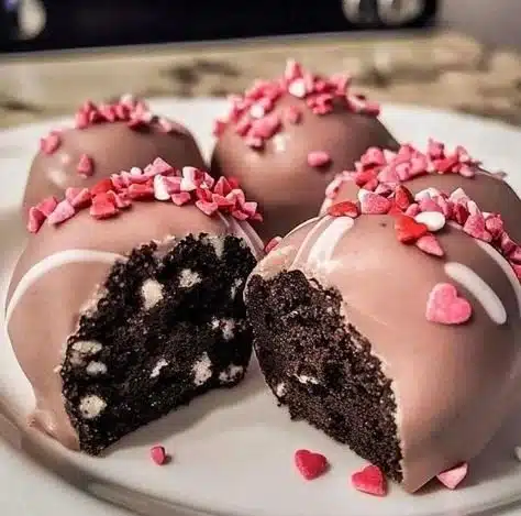 Delicious Valentine Oreo Balls decorated for a romantic celebration.