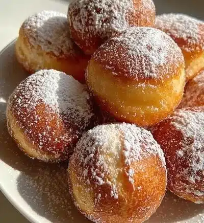 Delicious Vanilla French Beignets dusted with powdered sugar